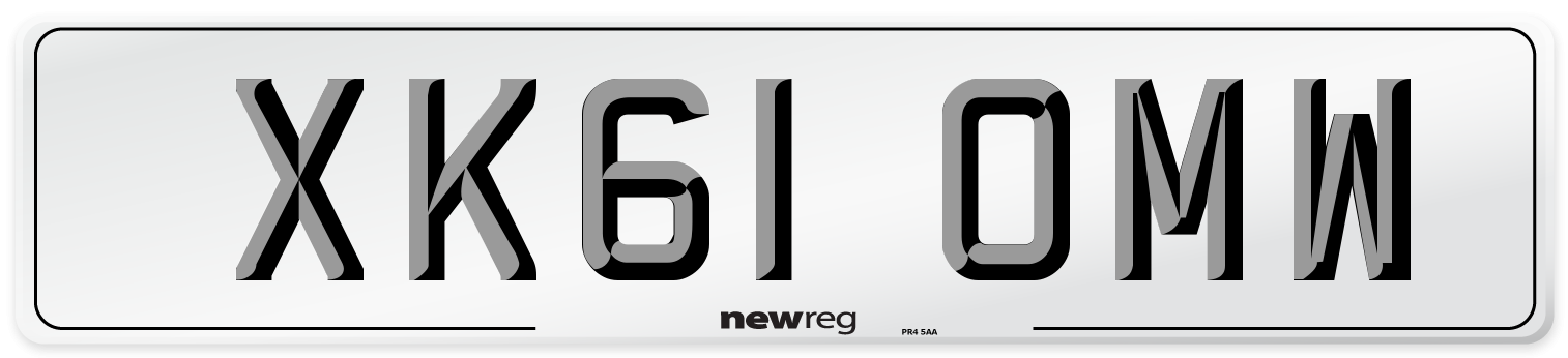 XK61 OMW Number Plate from New Reg